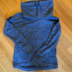 Athleta Blue Heathered Cowl Neck Sweatshirt